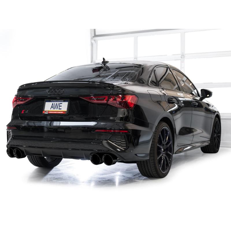 AWE 22-24 Audi 8Y S3 Touring Edition Exhaust - Diamond Black Tips-SR1 Performance