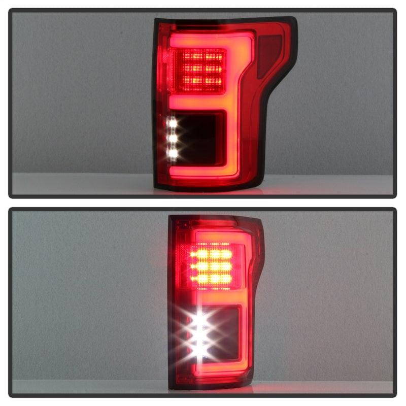 Spyder 15-18 Ford F-150 LED Tail Lights (w/Blind Spot) - Red Clear (ALT-YD-FF15015BS-LBLED-RC)-SR1 Performance