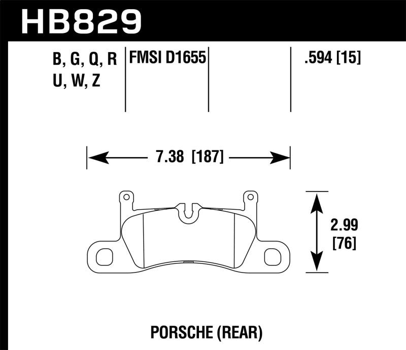 Hawk 12-17 Porsche 911 Performance Ceramic Street Rear Brake Pads-SR1 Performance