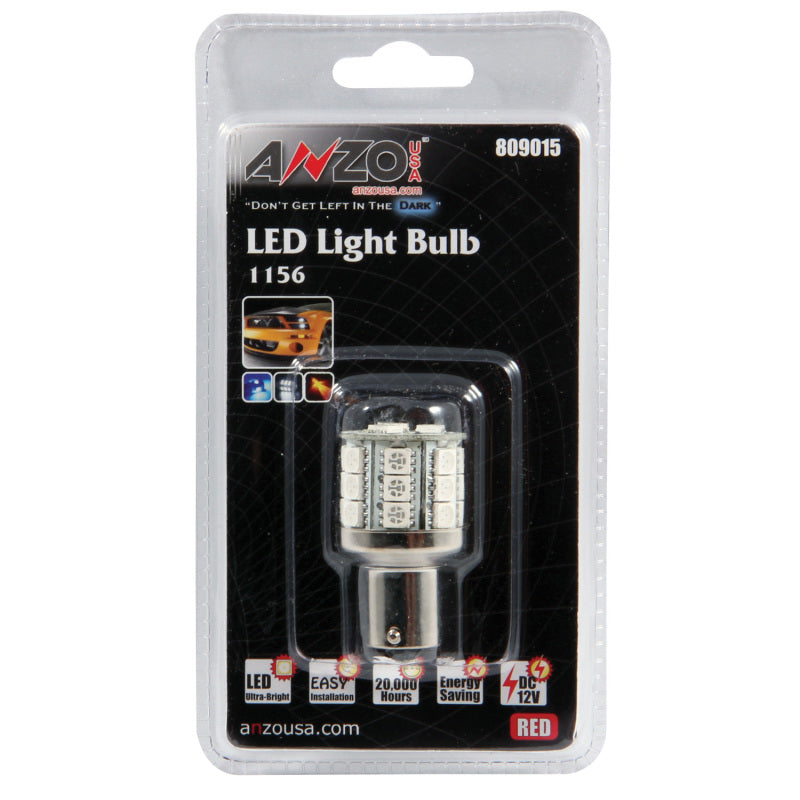 ANZO LED Bulbs Universal LED 1156 Red - 23 LEDs 1 3/4in Tall-SR1 Performance