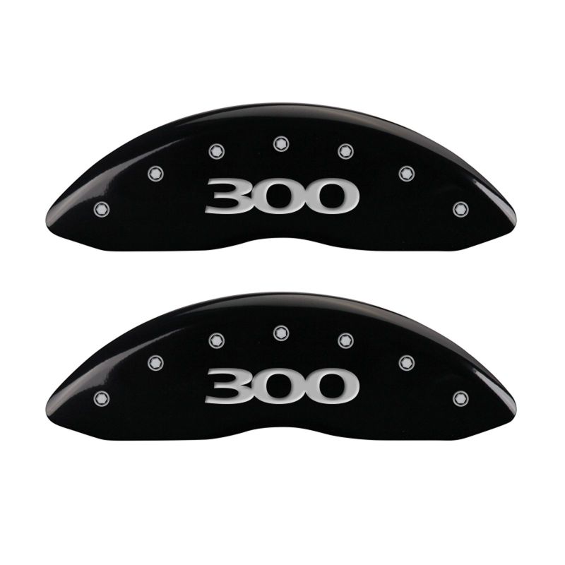 MGP 4 Caliper Covers Engraved Front & Rear 300 Black finish silver-SR1 Performance