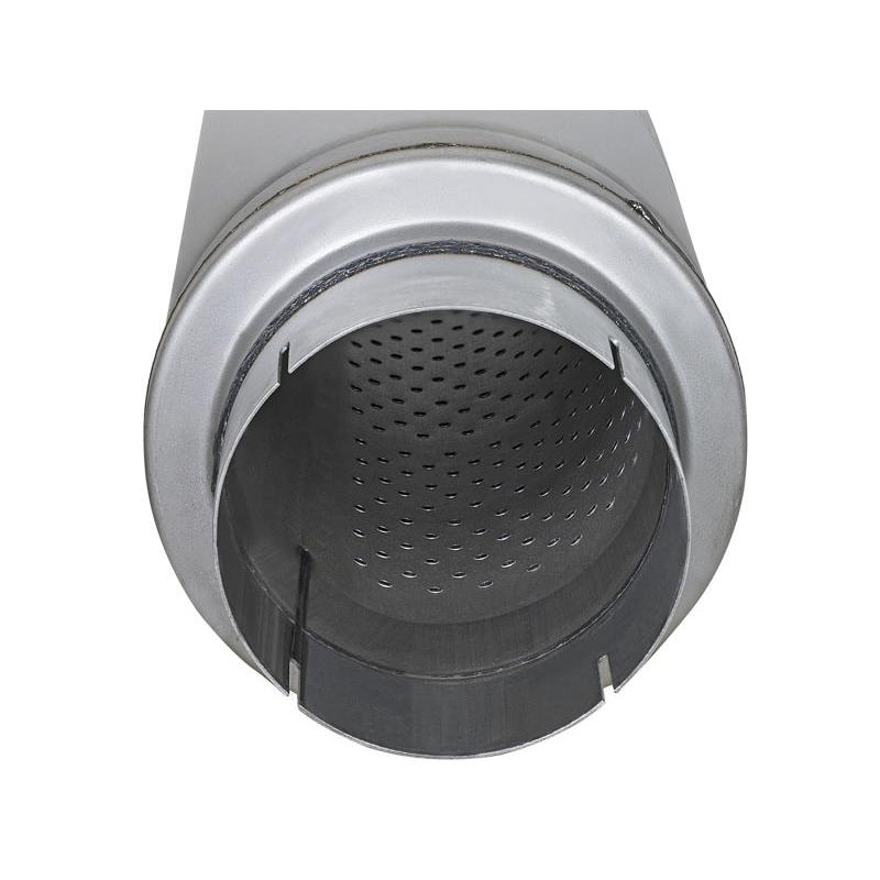 aFe ATLAS Aluminized Steel Muffler 5in Center/Center 24in L x 7in Diameter - Round Body-SR1 Performance
