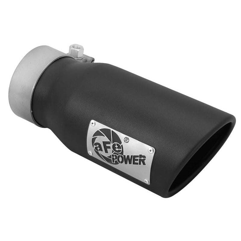 aFe MACHForce XP 3in Inlet x 4in Outlet x 9in Length Clamp-On Black Tip-SR1 Performance