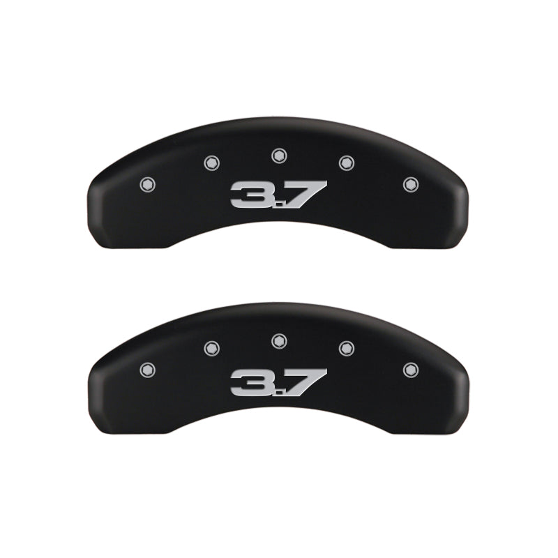 MGP 4 Caliper Covers Engraved Front 2015/Mustang Engraved Rear 2015/37 Red finish silver-SR1 Performance