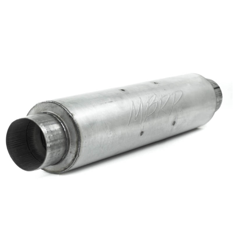 MBRP Universal Quiet Tone Muffler 4in Inlet/Outlet 24in Body 6in Dia 30in Overall Aluminum-SR1 Performance