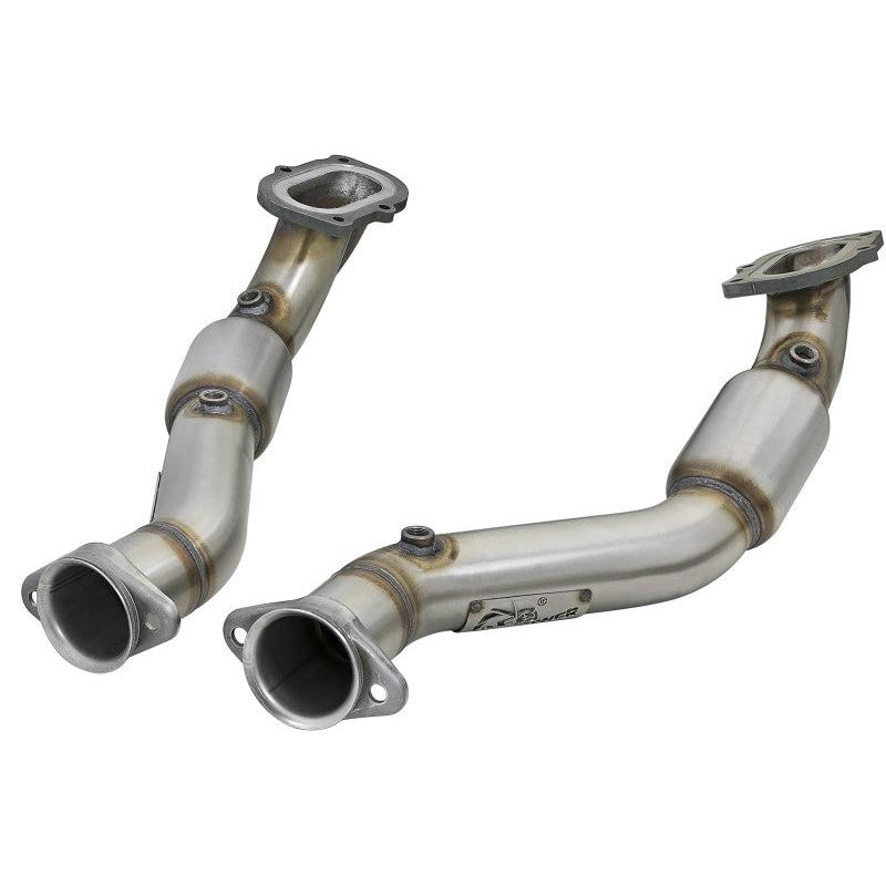 aFe POWER 14-18 Chevrolet Corvette C7 & Z06 Twisted Steel 3in 304 Stainless Steel Mid Pipe w/ Cat-SR1 Performance