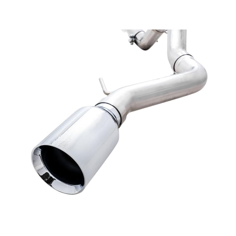 AWE Tuning 2021+ Ford Bronco 0FG Single Rear Exit Exhaust w/Chrome Silver Tip & Bash Guard-SR1 Performance
