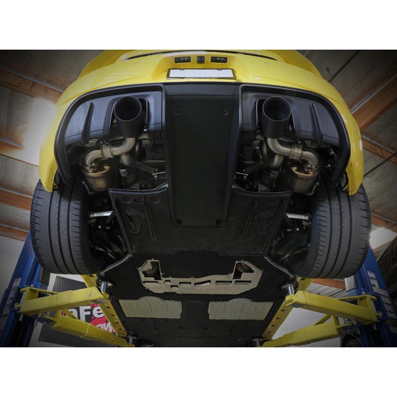 aFe MACHForce XP 2.25in-2.5in 304SS Exhaust Cat-Back 20-22 Porsche Cayman GT4 (718) - Carbon Tips-SR1 Performance