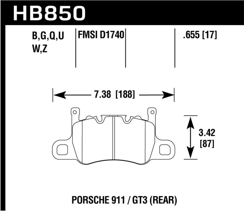 Hawk 14-17 Porsche 911 GT3 DTC-60 Race Rear Brake Pads-SR1 Performance