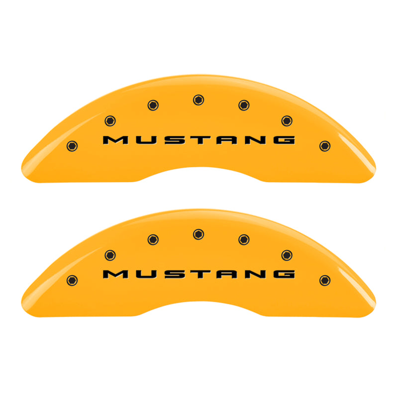 MGP 4 Caliper Covers Engraved Front 2015/Mustang Engraved Rear 2015/GT Yellow finish black-SR1 Performance