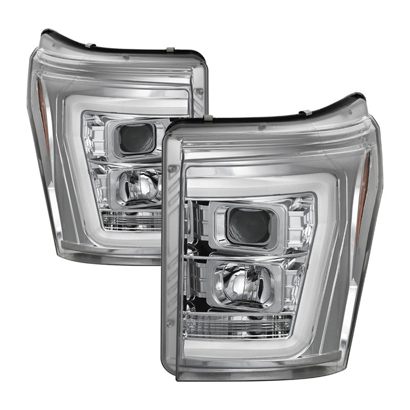 Spyder 11-16 Ford F-250/F-350 V2 Projector Headlights - Light Bar DRL - Chrome PRO-YD-FS11V2-LB-C-SR1 Performance