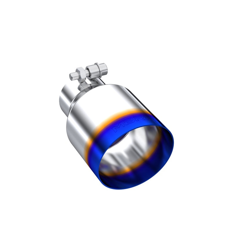 MBRP Burnt End Tip 2.5 ID 4 ID Out 6.5 length Single Wall Angle Cut 304 Stainless Steel-SR1 Performance