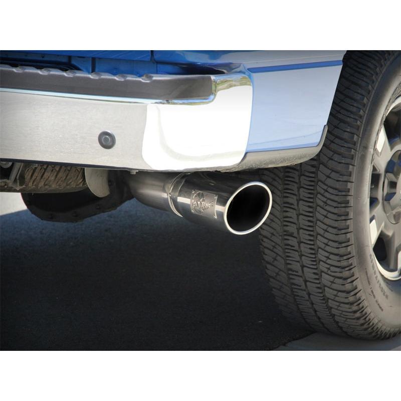 aFe MACHForce XP Exhaust Cat-Back SS-409 4in Polished Tip 11-12 Ford F-150 EcoBoost V6-3.5L (tt)-SR1 Performance