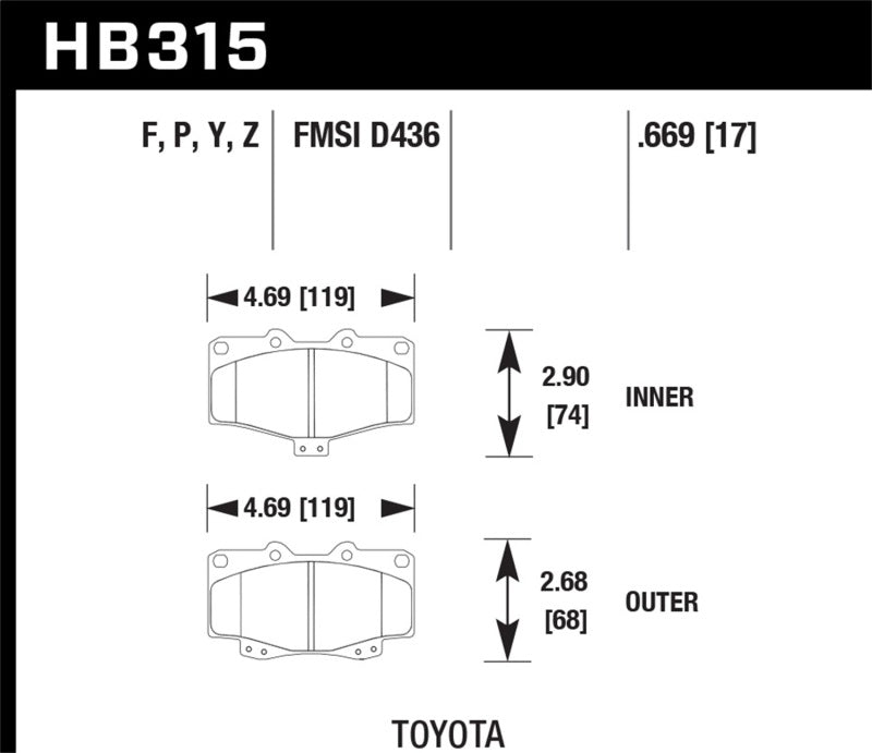 Hawk LTS Street Brake Pads-SR1 Performance