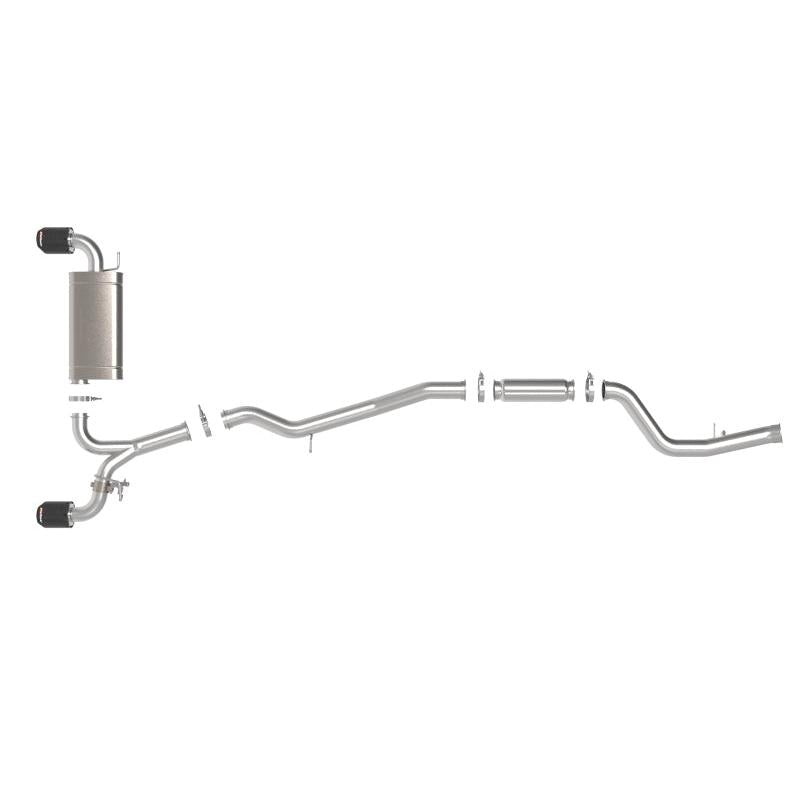 aFe POWER Takeda 2021 Toyota Supra 2.0L (t) 2.5in-3in 304 SS CB Exhaust w/ Carbon Tips-SR1 Performance