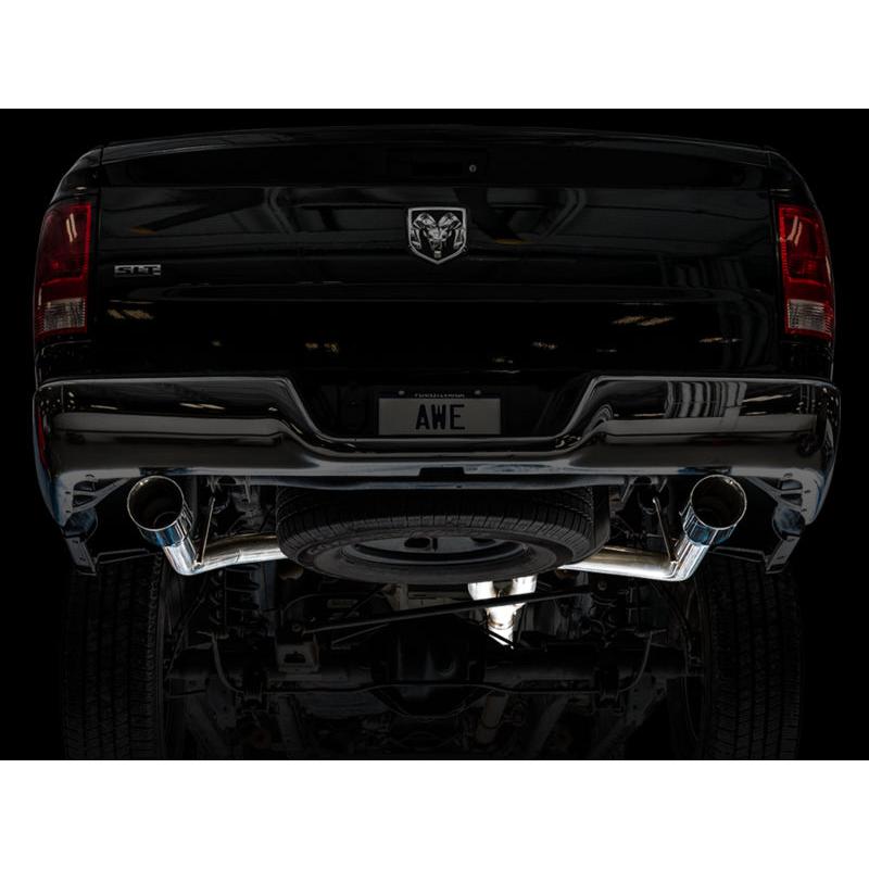 AWE Tuning 09-18 RAM 1500 5.7L (w/o Cutout) 0FG Dual Rear Exit Cat-Back Exhaust - Chrome Silver Tips-SR1 Performance