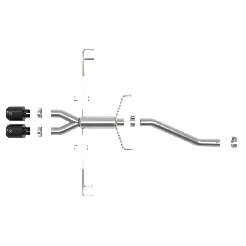 aFe Takeda 2.5in 304SS Axle-Back Exhaust System 17-19 Honda Civic Type R L4-2.0L (t) - Black Tip-SR1 Performance
