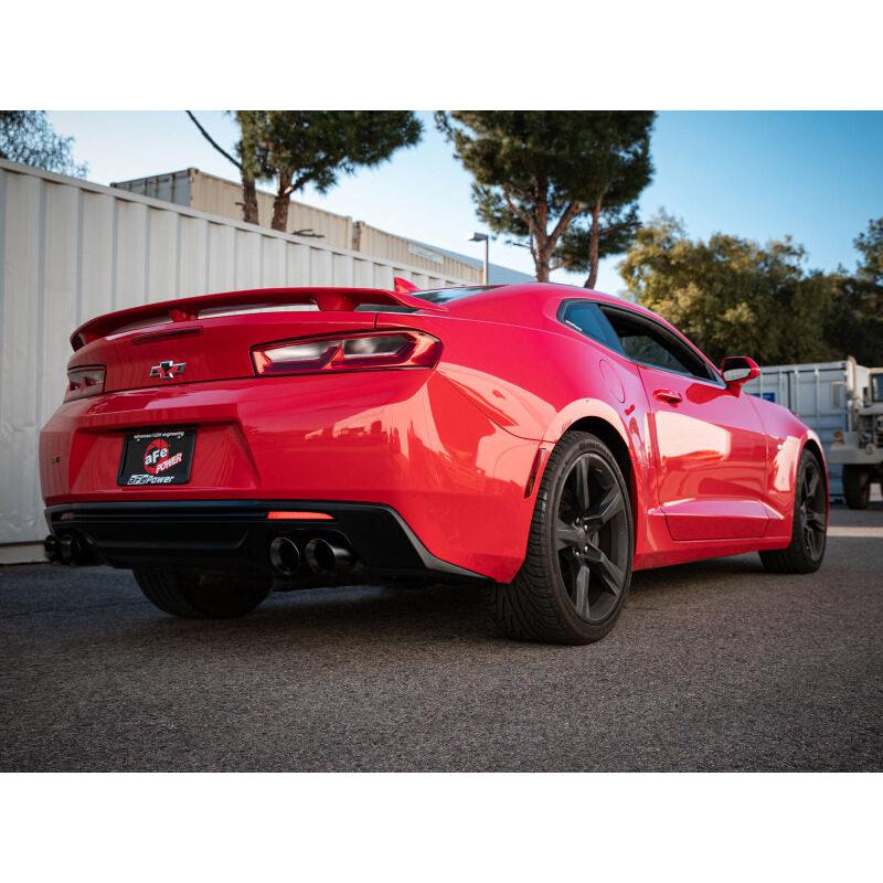 aFe POWER MACH Force-Xp 3in Axle-Back Exhaust 16-20 Chevrolet Camaro SS V8 6.2L w/o Mufflers - Black-SR1 Performance