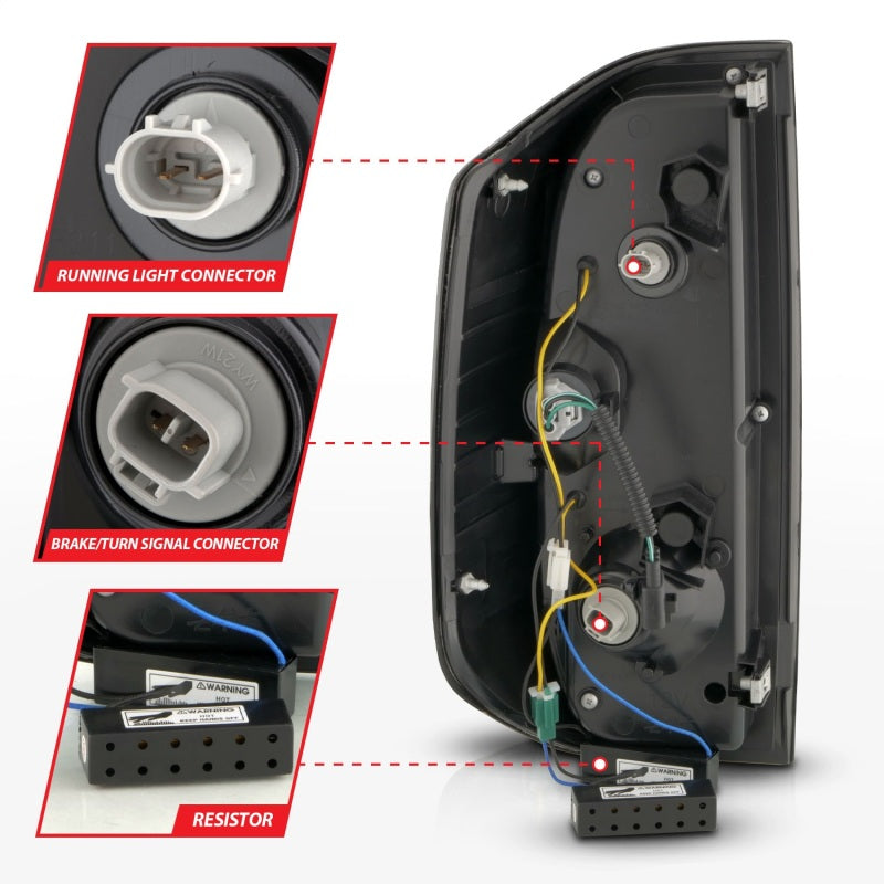 ANZO 2014-2021 Toyota Tundra LED Taillights Chrome Housing/Clear Lens-SR1 Performance