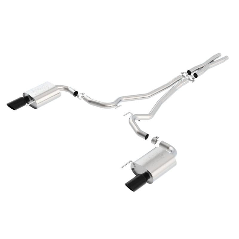 Borla Atak S Cat-Back 15-17 Ford Mustang GT 5.0L V8 MT/AT 2.5in pipe 4in tip (Black Chrome)-SR1 Performance
