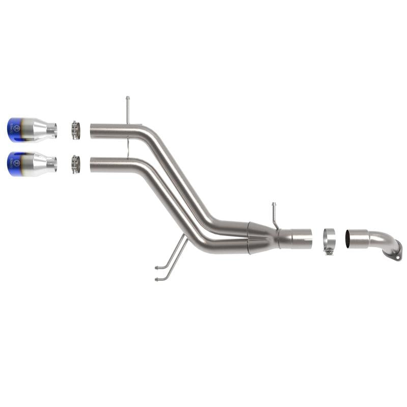 aFe Takeda 13-17 Hyundai Veloster L4-1.6L 2-1/2in 304 SS Axle-Back Exhaust w/ Blue Flame Tips-SR1 Performance