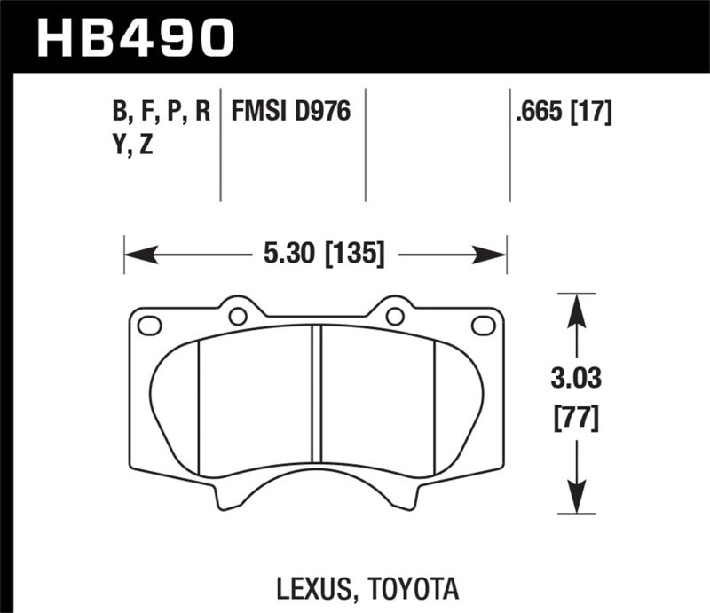 Hawk 00-06 Toyota Tundra / 03-16 Toyota 4Runner Performance Ceramic Street Front Brake Pads-SR1 Performance