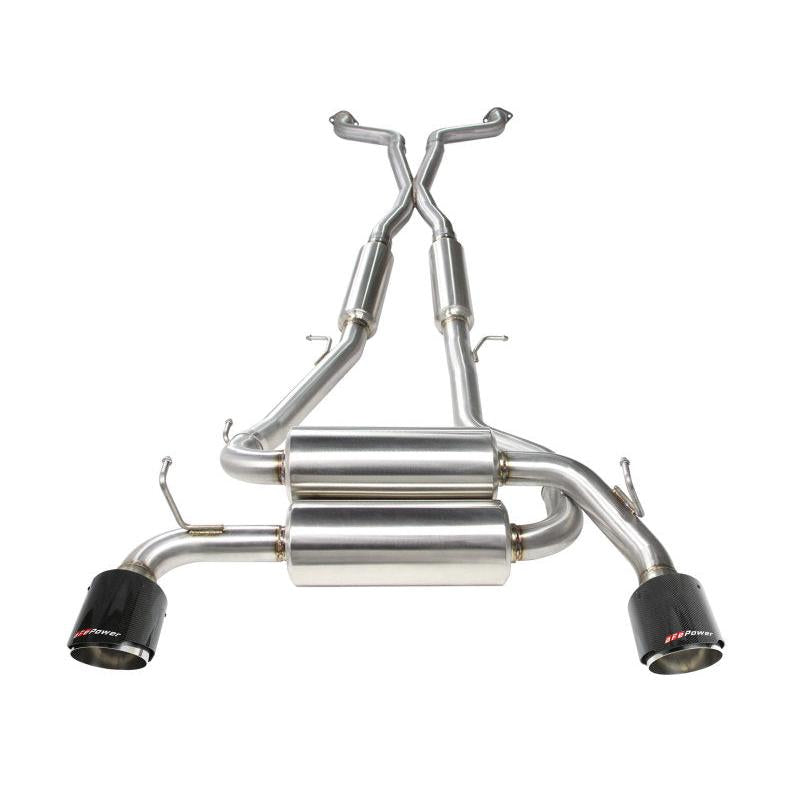 aFe Takeda 2-1/2in 304SS Cat-Back Exhaust Infiniti G37 08-13/Q60 14-15 V6-3.7 w/ Carbon Fiber Tips-SR1 Performance