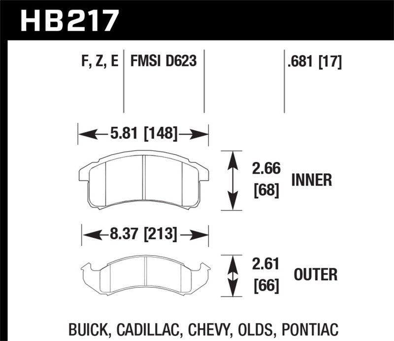 Hawk HPS Street Brake Pads-SR1 Performance