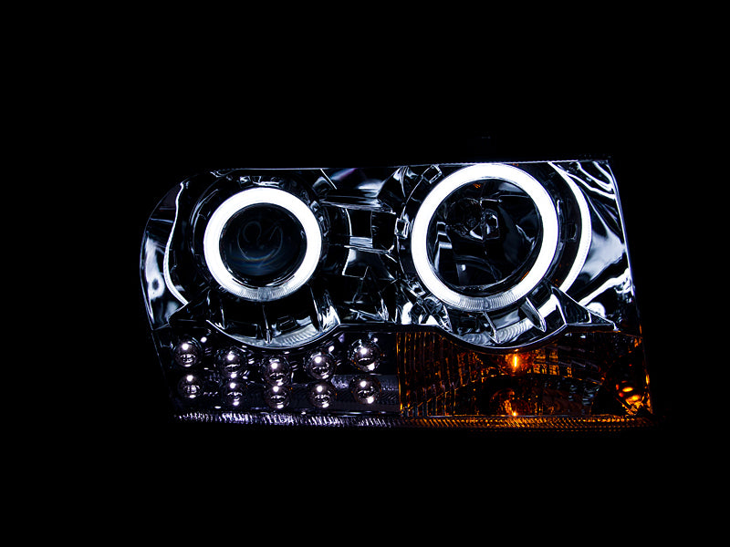 ANZO 2005-2010 Chrysler 300 Projector Headlights w/ Halo Chrome-SR1 Performance
