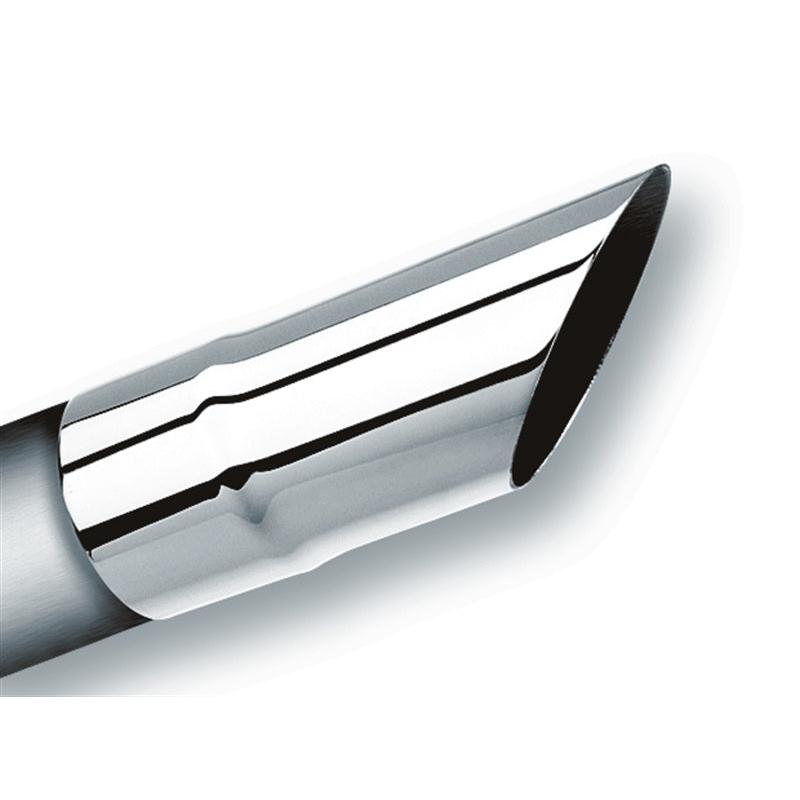 Borla Universal Polished Tip Single Round Angle-Cut (inlet 2 1/2in. Outlet 2 1/2in)-SR1 Performance