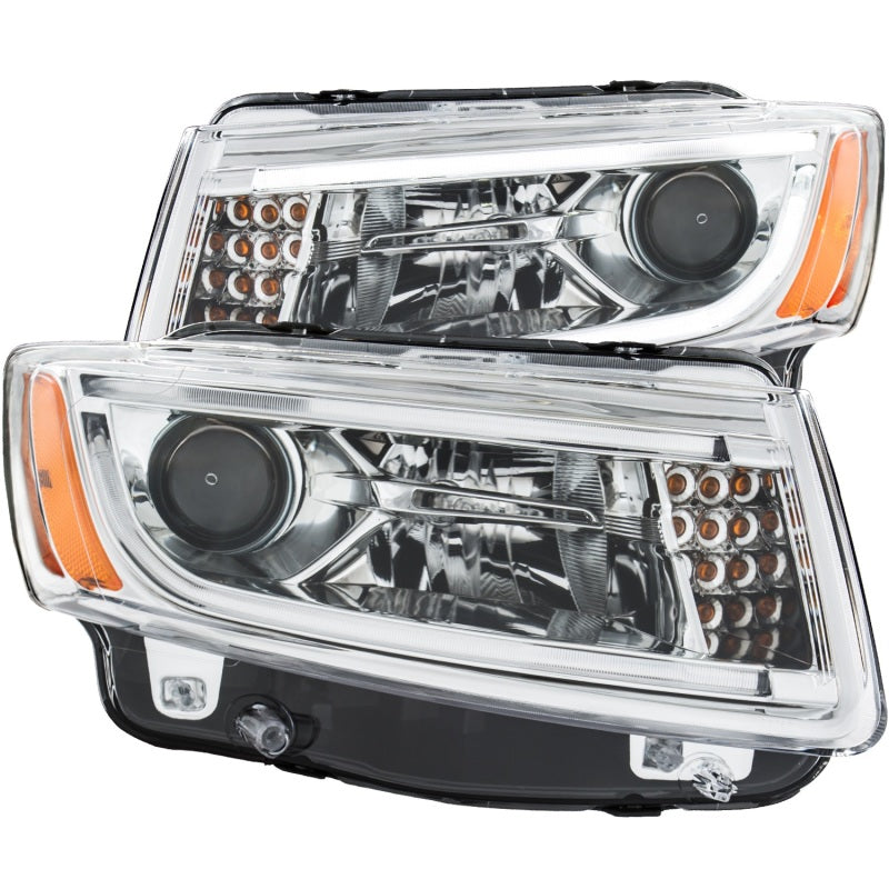 ANZO 2014-2015 Jeep Grand Cherokee Projector Headlights w/ Plank Style Design Chrome-SR1 Performance