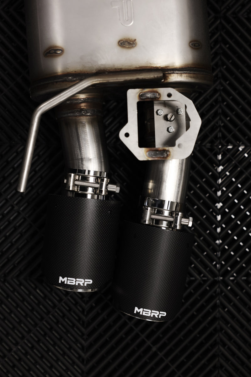 MBRP 18-22 Ford Mustang 2.3L Ecoboost 3in Cat-Back Exhaust w/ Quad Carbon Fiber SS Tips - T304-SR1 Performance