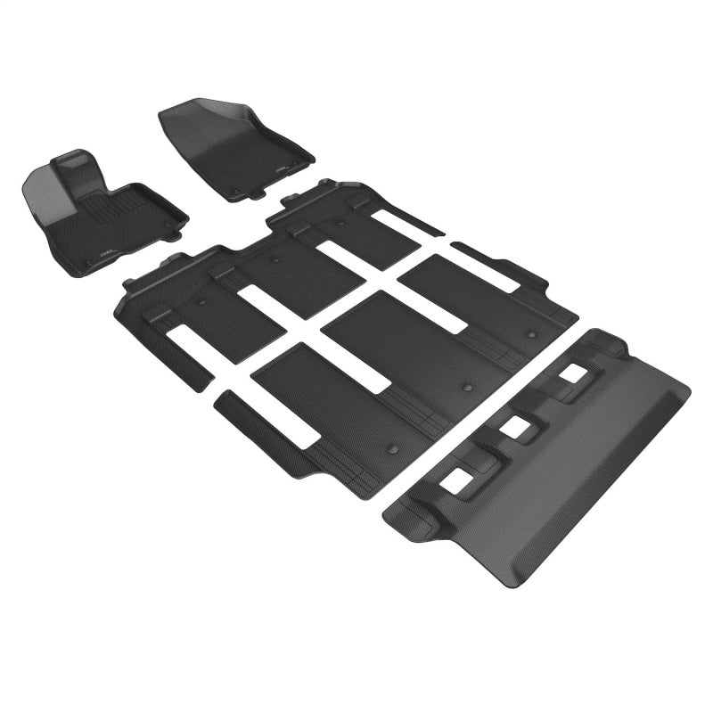 3D MAXpider 21-24 Toyota Sienna 7-Seat Kagu 1st, 2nd, & 3rd Row Floormats - Black-SR1 Performance