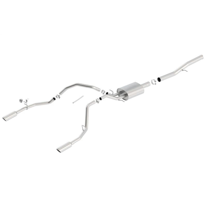 Borla 14 Silv/Sierra 1500 EC Std/CC Short 143.5in WB S-Type Single Split Rear Exit Cat-Back Exhaust-SR1 Performance