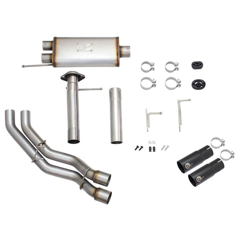 aFe Rebel Exhausts 3in SS Cat-Back 09-14 Ford F-150 4.6/5.0/5.4L w/ Black Tips-SR1 Performance