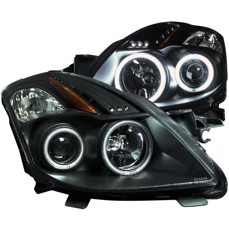 ANZO 2008-2009 Nissan Altima (2 Door ONLY) Projector Headlights w/ Halo Black (CCFL)-SR1 Performance