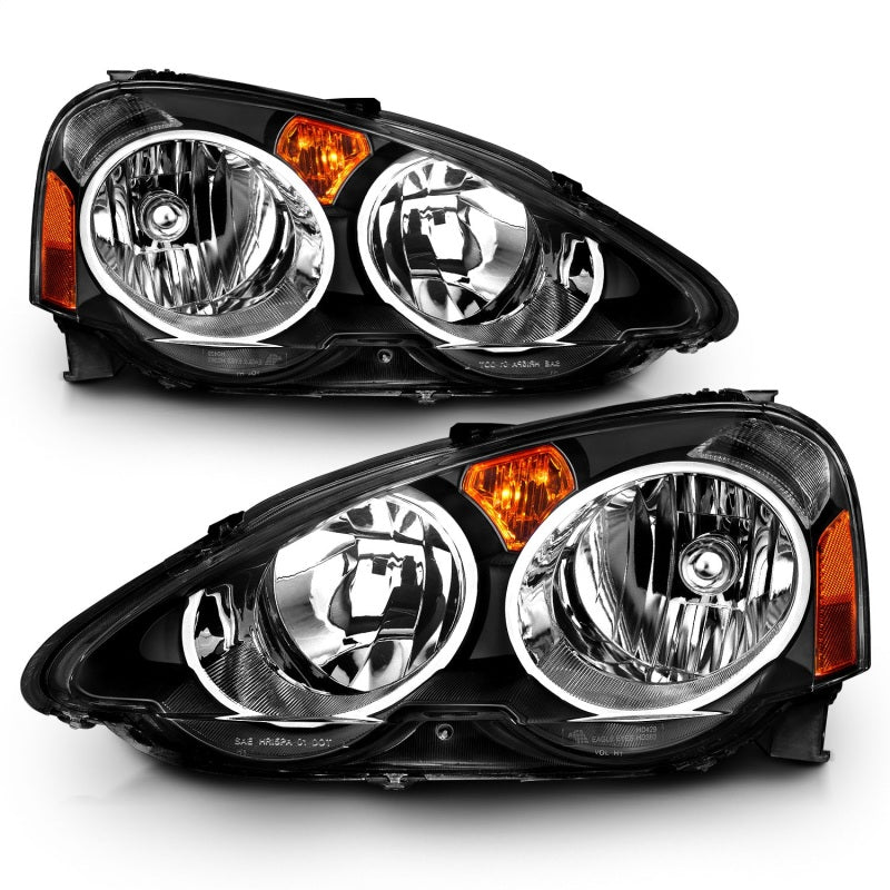 ANZO 2002-2004 Acura Rsx Crystal Headlights Black-SR1 Performance