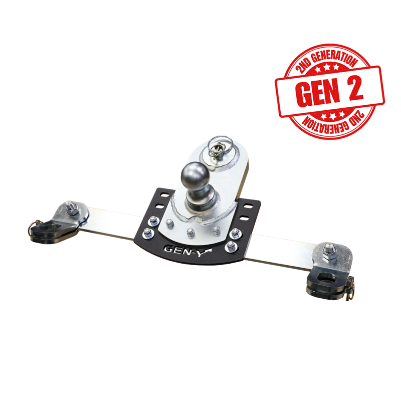 GEN-Y Hitch GoosePuck GEN 2 5-inch Offset Ball Mount for GM 2020-24 Short & Long Bed Trucks with Safety Chain Anchors