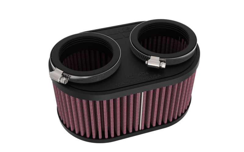 K&N 2-1/8in DUAL FLG 6-1/4 X 4inOD 3inH Universal Clamp-On Air Filter-SR1 Performance
