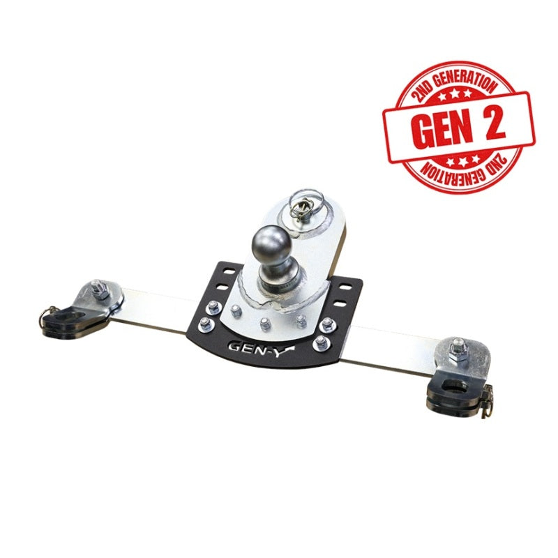 GEN-Y Hitch GoosePuck GEN 2 5-inch Offset Ball Mount for GM 2020-24 Short & Long Bed Trucks with Safety Chain Anchors