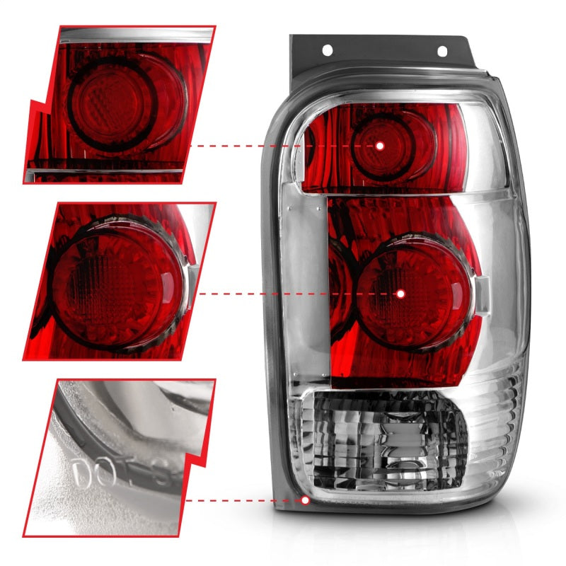 ANZO 1998-2001 Ford Explorer Taillights Chrome-SR1 Performance