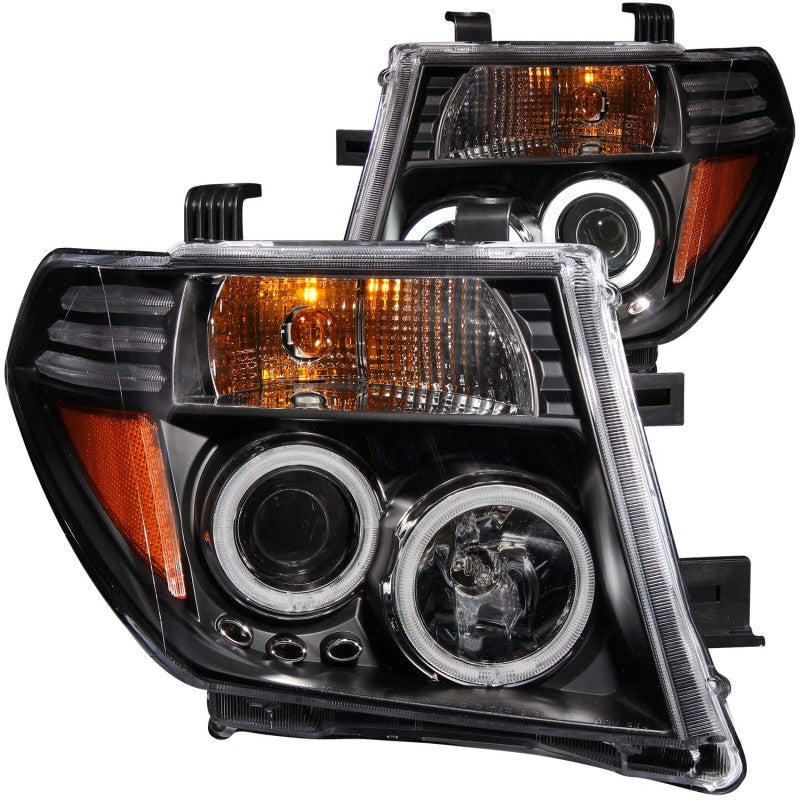ANZO 2005-2008 Nissan Frontier Projector Headlights w/ Halo Black-SR1 Performance