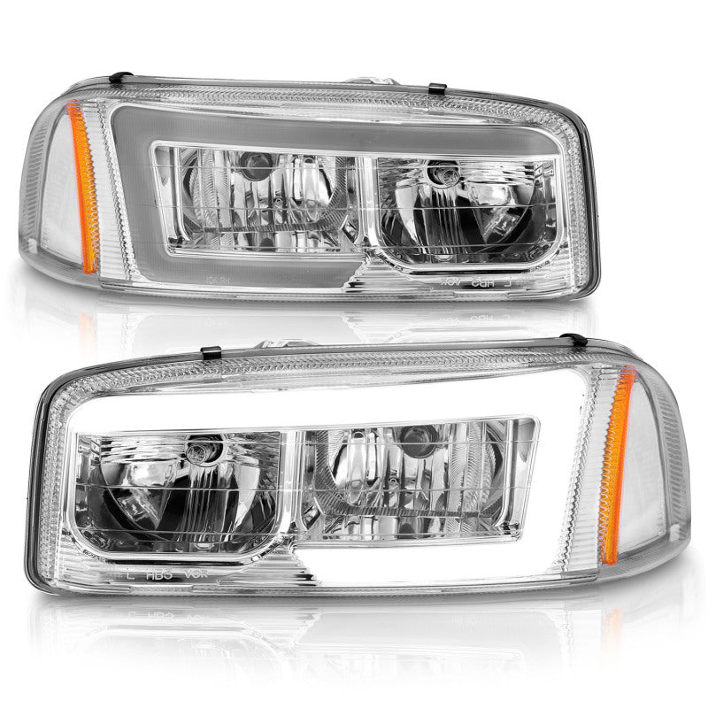 Anzo 99-17 GMC Sierra/Denali Headlights Chrome Amber (w/C Light Bars)-SR1 Performance