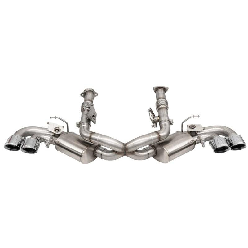 Corsa 20-24 Corvette C8 3in Valved Cat-Back 4.5in Pol Quad Tips Fits Factory Perf Exhaust DeletesAFM-SR1 Performance