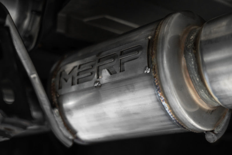 MBRP 2009-2023 Nissan GTR 3.8L Stainless Steel 3.5in Cat-Back, Dual Split Rear Quad Carbon Tips-SR1 Performance