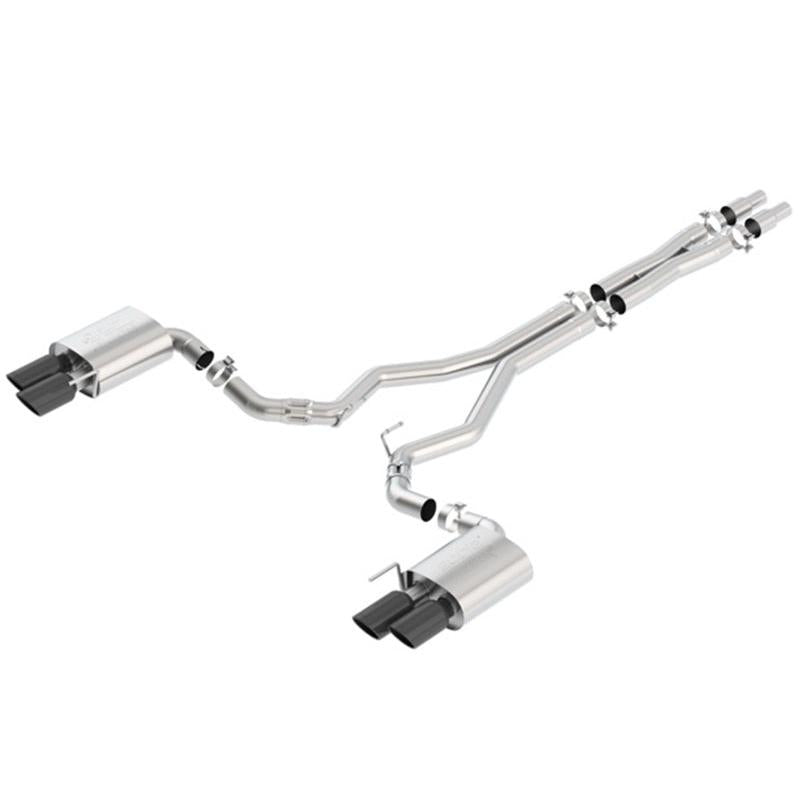 Borla 2018 Ford Mustang GT (A/T / M/T) 3in ATAK Catback Exhaust w/o Valves w/ Black Chrome Tips-SR1 Performance