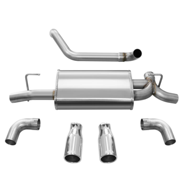 Corsa 2018-2024 Jeep Wrangler JL 2.5in Dual Rear Exit Polished Tips Sport Axle-Back Exhaust-SR1 Performance