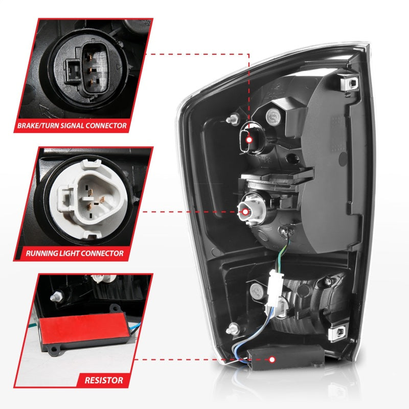 ANZO 16-21 Toyota Tacoma LED Tail Lights - w/ Light Bar Sequential Black Housing & Smoke Lens-SR1 Performance