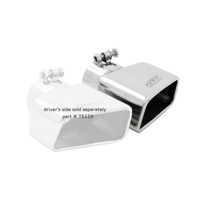 MBRP Universal Tip 4.50in x 2.75in ID Rectangle Angled Cut 3in OD Inlet 7in Lgth T304 Passenger Side-SR1 Performance