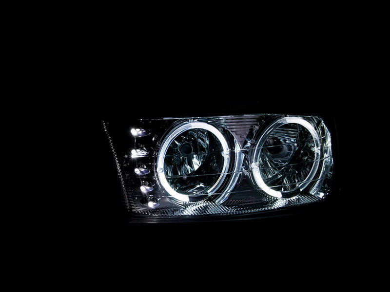 ANZO 1999-2006 Gmc Sierra 1500 Crystal Headlights w/ Halo and LED Chrome-SR1 Performance